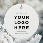 Eenvoudig minimalistisch | Aangepaste zakelijke Lo Keramisch Ornament<br><div class="desc">Eenvoudig minimalistisch | Eigen kerstkeramisch Logo-Ornament voor zakelijk gebruik</div>