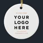 Eenvoudig minimalistisch | Aangepaste zakelijke Lo Keramisch Ornament<br><div class="desc">Eenvoudig minimalistisch | Eigen kerstkeramisch Logo-Ornament voor zakelijk gebruik</div>