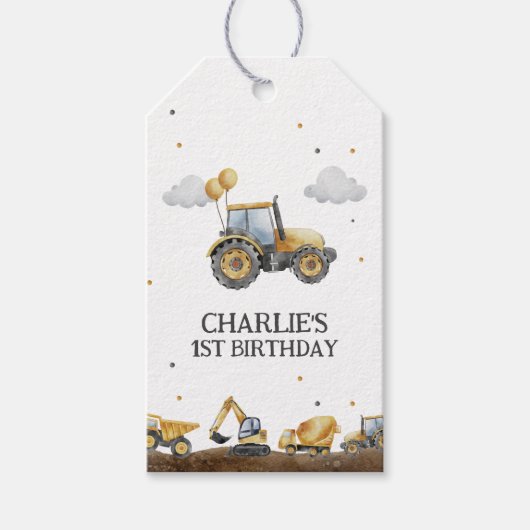 Eenvoudig minimalistisch aantal vrachtwagens cadeaulabel (Voorkant)