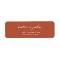 Eenvoudig minimalistisch adres van terracotta Wedd