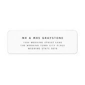 Eenvoudig minimalistisch adres voor weduwen etiket (Voorkant)