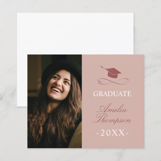 Eenvoudig minimalistisch Afstudeerder aankondiging (Voorkant / Achterkant)