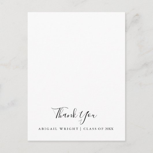 Eenvoudig minimalistisch Afstuderen Hartelijk dank Briefkaart (Voorkant)