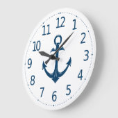 Eenvoudig minimalistisch anker | Wandklok (Hoek)