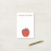 Eenvoudig minimalistisch appel van Rode Leraar Post-it® Notes (Op bureau)