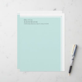 Eenvoudig minimalistisch asqua-kleurenblok briefhoofd