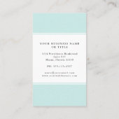 Eenvoudig minimalistisch asqua-kleurenblok visitekaartje (Achterkant)