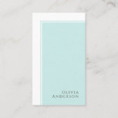 Eenvoudig minimalistisch asqua-kleurenblok visitekaartje (Voorkant)
