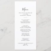 Eenvoudig minimalistisch avondeten menu (Voorkant)