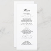 Eenvoudig minimalistisch avondmenu menu (Voorkant / Achterkant)