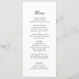 Eenvoudig minimalistisch avondmenu menu