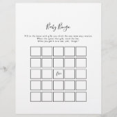 Eenvoudig minimalistisch Baby Bingo Shower Game (Voorkant)