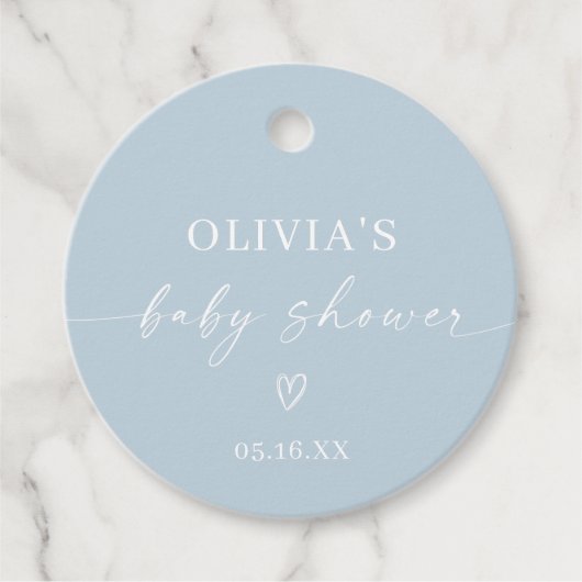 Eenvoudig minimalistisch Baby shower Bedankjes Labels (Voorkant)