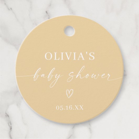 Eenvoudig minimalistisch Baby shower Bedankjes Labels (Voorkant)