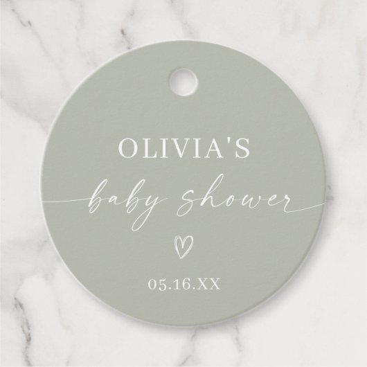 Eenvoudig minimalistisch Baby shower Bedankjes Labels (Voorkant)