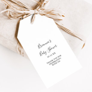 Eenvoudig minimalistisch Baby shower Cadeaulabel