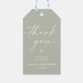 Eenvoudig minimalistisch Baby shower - Hartelijk d Cadeaulabel (Voorkant)