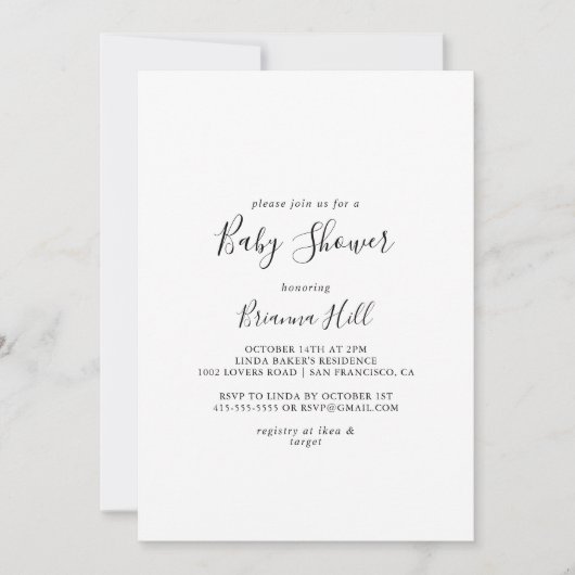 Eenvoudig minimalistisch Baby shower Kaart (Voorkant)