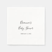 Eenvoudig minimalistisch Baby shower Servet (Voorkant)