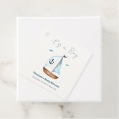 Eenvoudig minimalistisch Baby shower voor zeilboot Bedankjes Labels (In situ)