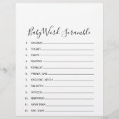 Eenvoudig, minimalistisch Baby Word Scramble-spel (Voorkant)