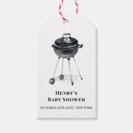 Eenvoudig minimalistisch BBQ Grill Baby shower Cadeaulabel