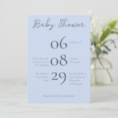 Eenvoudig minimalistisch Beau Blue-Baby shower Kaart (Staand voorkant)