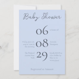 Eenvoudig minimalistisch Beau Blue-Baby shower Kaart