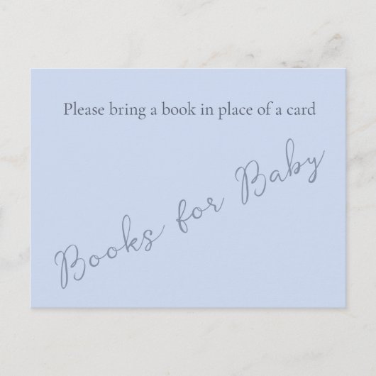 Eenvoudig minimalistisch Beau Blue Book voor Baby Briefkaart (Voorkant)