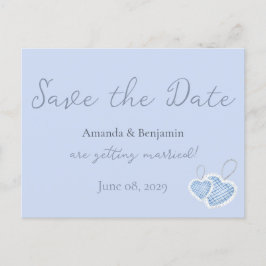 Eenvoudig minimalistisch Beau Blue Wedding Briefkaart