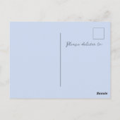 Eenvoudig minimalistisch Beau Blue Wedding Briefkaart (Achterkant)