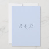 Eenvoudig minimalistisch Beau Blue Wedding Kaart (Achterkant)