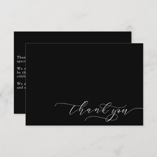 Eenvoudig minimalistisch bedankschrift | Wit Bedankkaart (Voorkant / Achterkant)