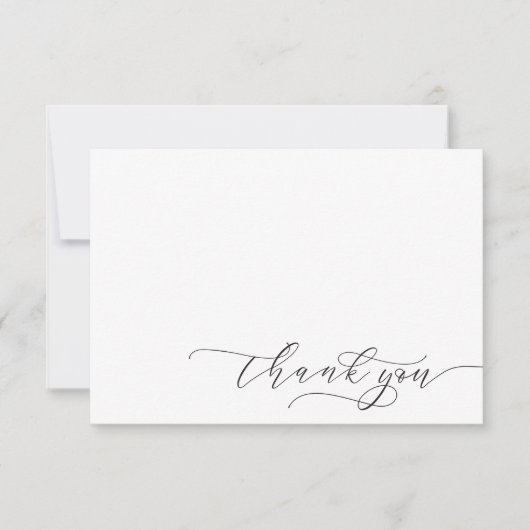 Eenvoudig minimalistisch bedankschrift | Zwart Bedankkaart (Voorkant)