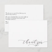 Eenvoudig minimalistisch bedankschrift | Zwart Bedankkaart (Voorkant / Achterkant)