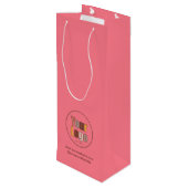 Eenvoudig Minimalistisch Bedrijfslogo Aangepast Wijn Cadeautas (Achterkant Gekanteld)