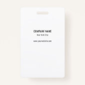 Eenvoudig minimalistisch bedrijfspersoneel ID Badge (Achterkant)