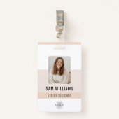 Eenvoudig minimalistisch bedrijfspersoneel ID Badge (Voorkant met clip)