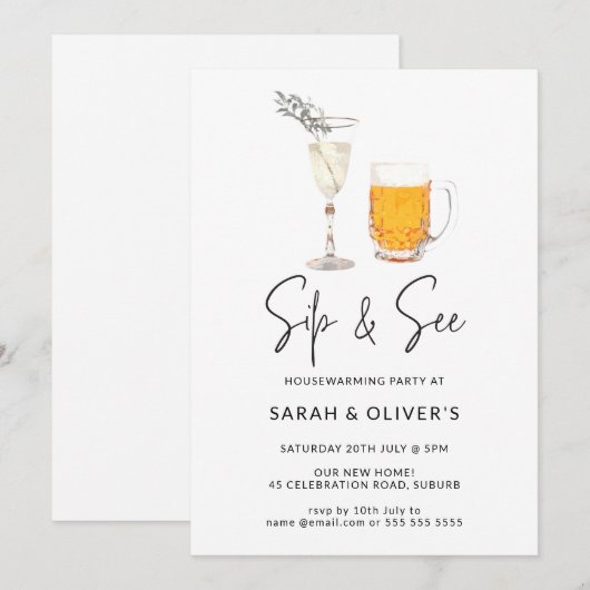 Eenvoudig minimalistisch beeld en beeld van huisho kaart (Voorkant / Achterkant)