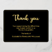 Eenvoudig minimalistisch begrafenis voor zwart en  folie uitnodiging (Voorkant)