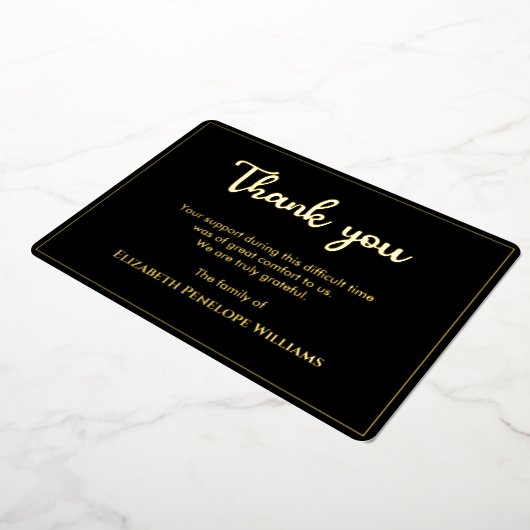 Eenvoudig minimalistisch begrafenis voor zwart en  folie uitnodiging (Gedraaid)