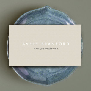 Eenvoudig minimalistisch beige Modern Elegant Visitekaartje