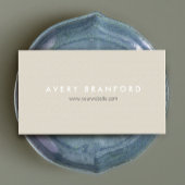 Eenvoudig minimalistisch beige Modern Elegant Visitekaartje