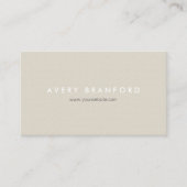 Eenvoudig minimalistisch beige Modern Elegant Visitekaartje (Voorkant)