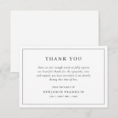 Eenvoudig minimalistisch Bereavement Sympathie Fun Bedankkaart (Voorkant / Achterkant)