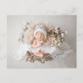 Eenvoudig minimalistisch bericht over nieuwe baby- briefkaart (Voorkant)