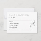 Eenvoudig minimalistisch bladerblad RSVP Reply Kaa Kaartje (Voorkant)