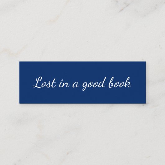 Eenvoudig minimalistisch blauw Bladwijzer Mini Visitekaartje (Voorkant)