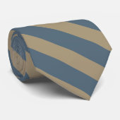 Eenvoudig minimalistisch blauw en beige gestreept stropdas (Opgerold)