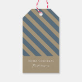 Eenvoudig minimalistisch blauw en beige vrolijk ke cadeaulabel (Achterkant)